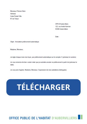 Modèle de courrier : arrêt du prélèvement automatique